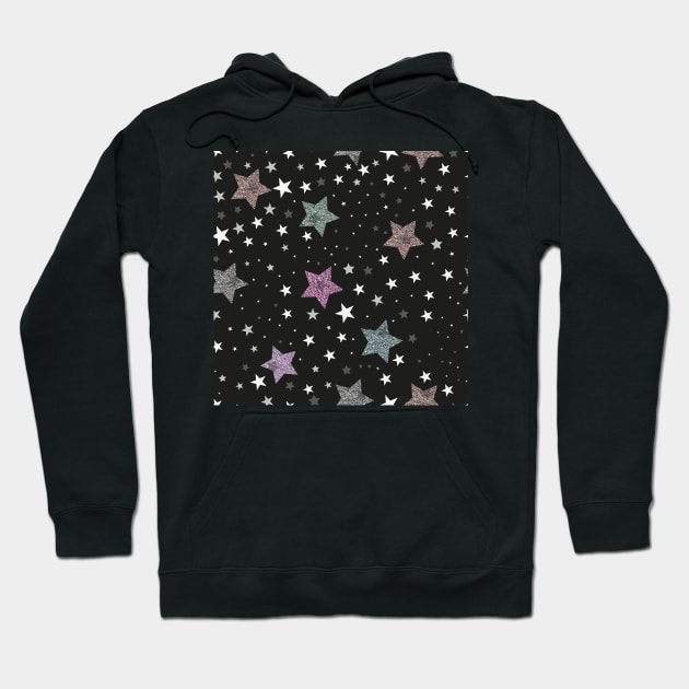 Stars with shining pastel stars Hoodie by GULSENGUNEL